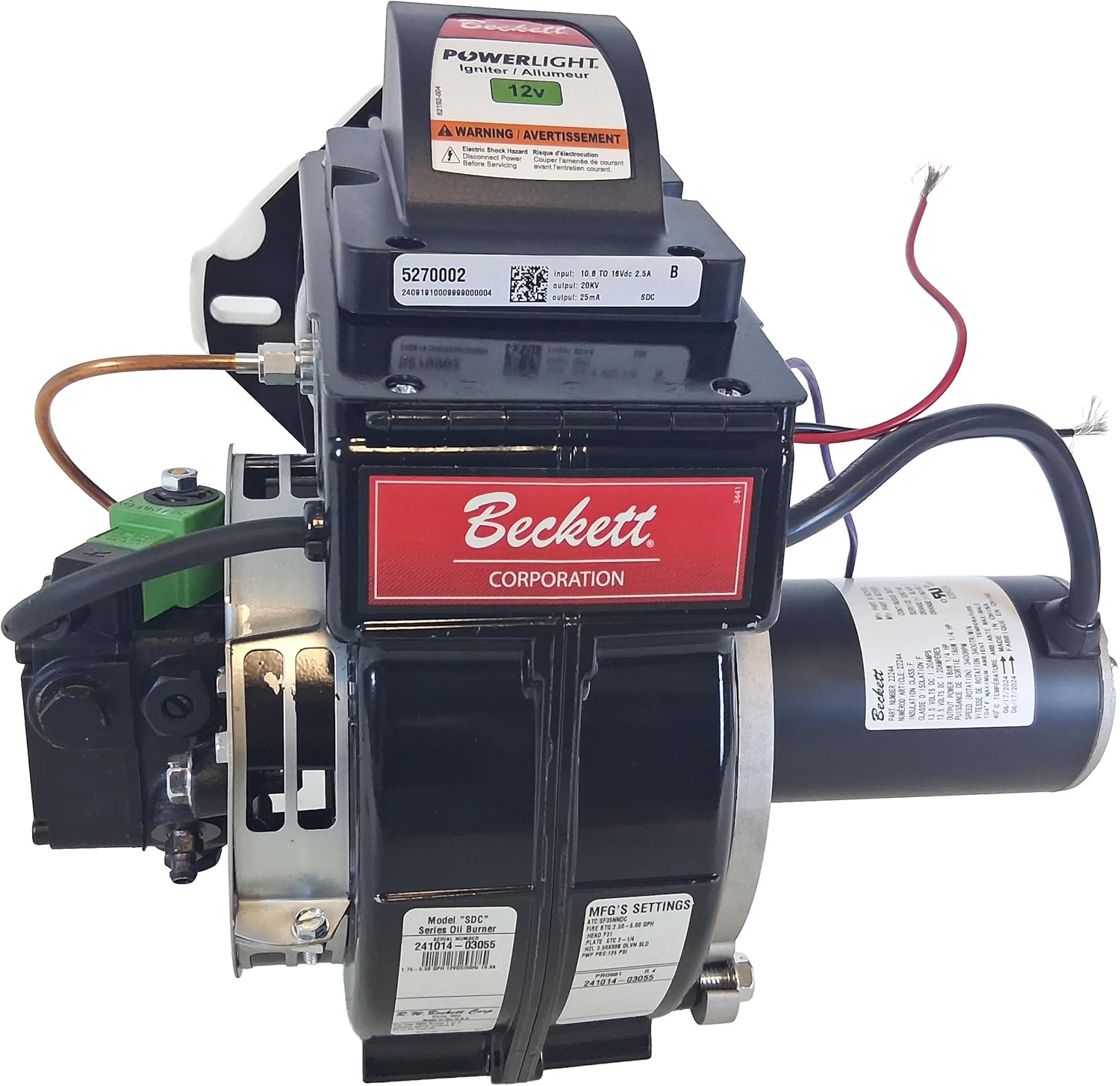 Image 1 of Beckett SDC oil burner assembly