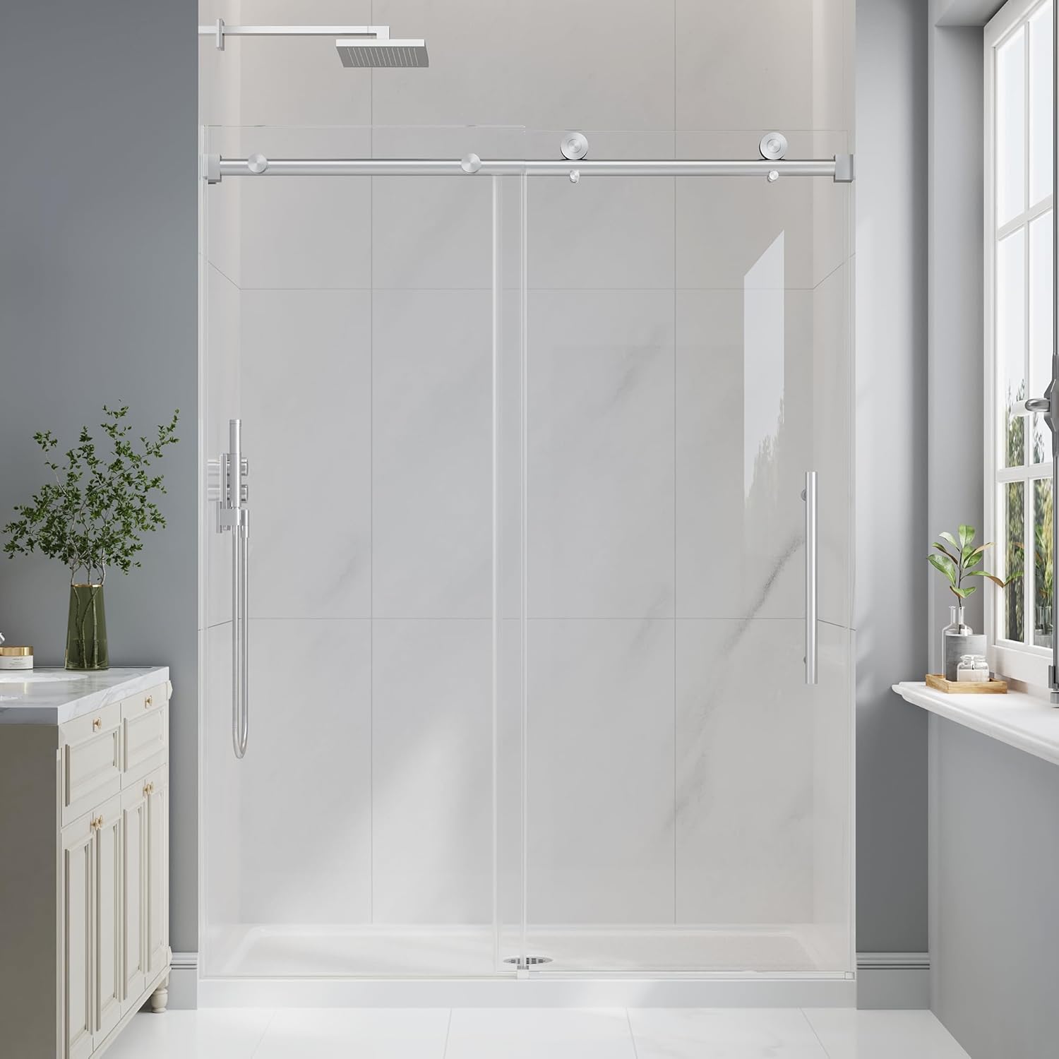 Image 1 of EASYWORC frameless shower door worth it