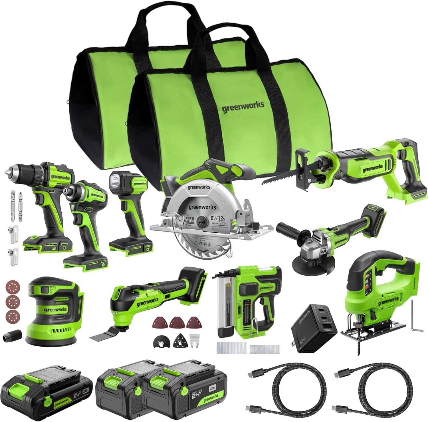 Image 1 of Greenworks 24V 10PC tool kit worth it