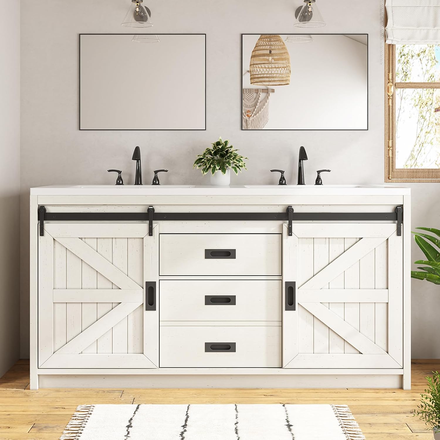 Step-by-step guide for LUXOAK 60 farmhouse vanity worth buying,LUXOAK 60 vanity pros and cons,should I buy the LUXOAK barn door vanity,best 60 inch farmhouse bathroom vanity,LUXOAK double vanity honest assessment,LUXOAK vs other bathroom vanities - complete tutorial
