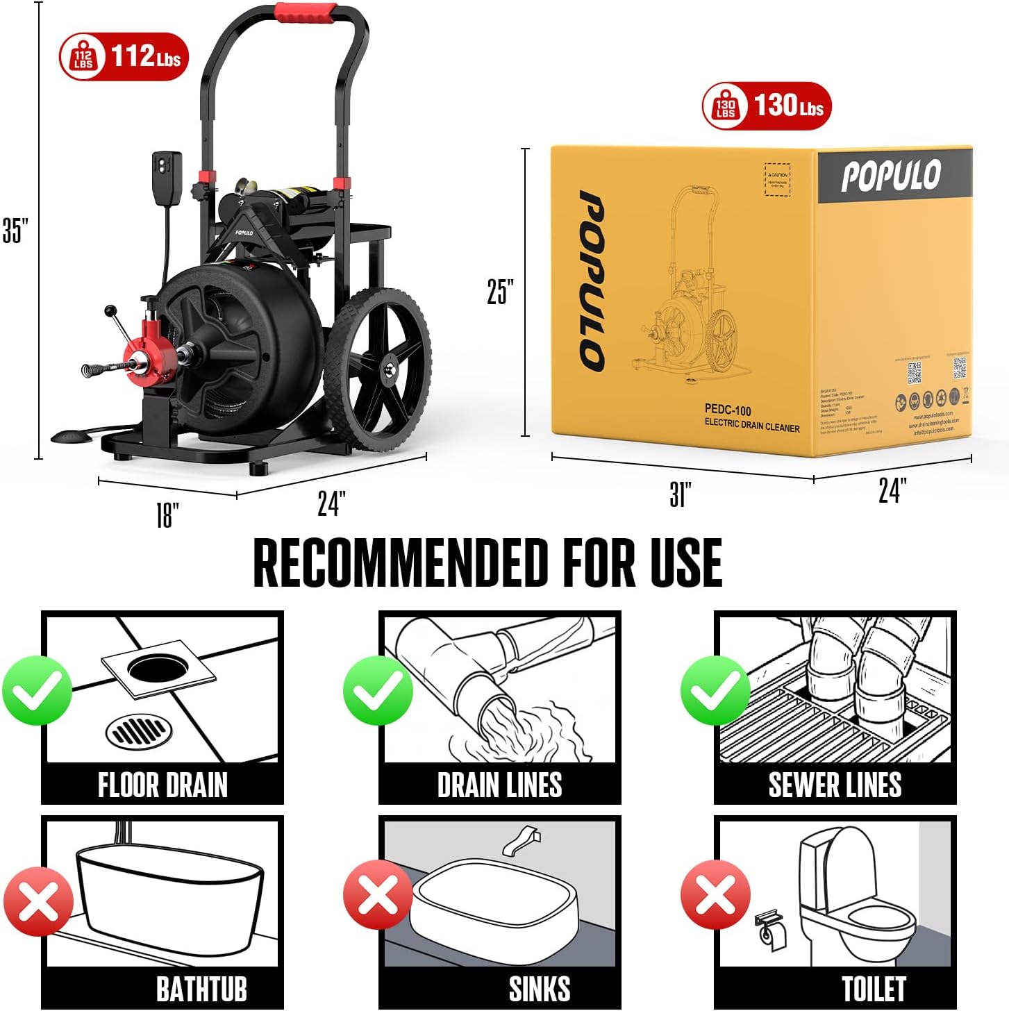 POPULO auto feed drain snake worth it,should I buy POPULO drain snake,POPULO drain snake pros cons,best heavy duty drain cleaner machine,POPULO sewer snake vs alternatives,auto feed drain auger worth buying performance testing and real-world results