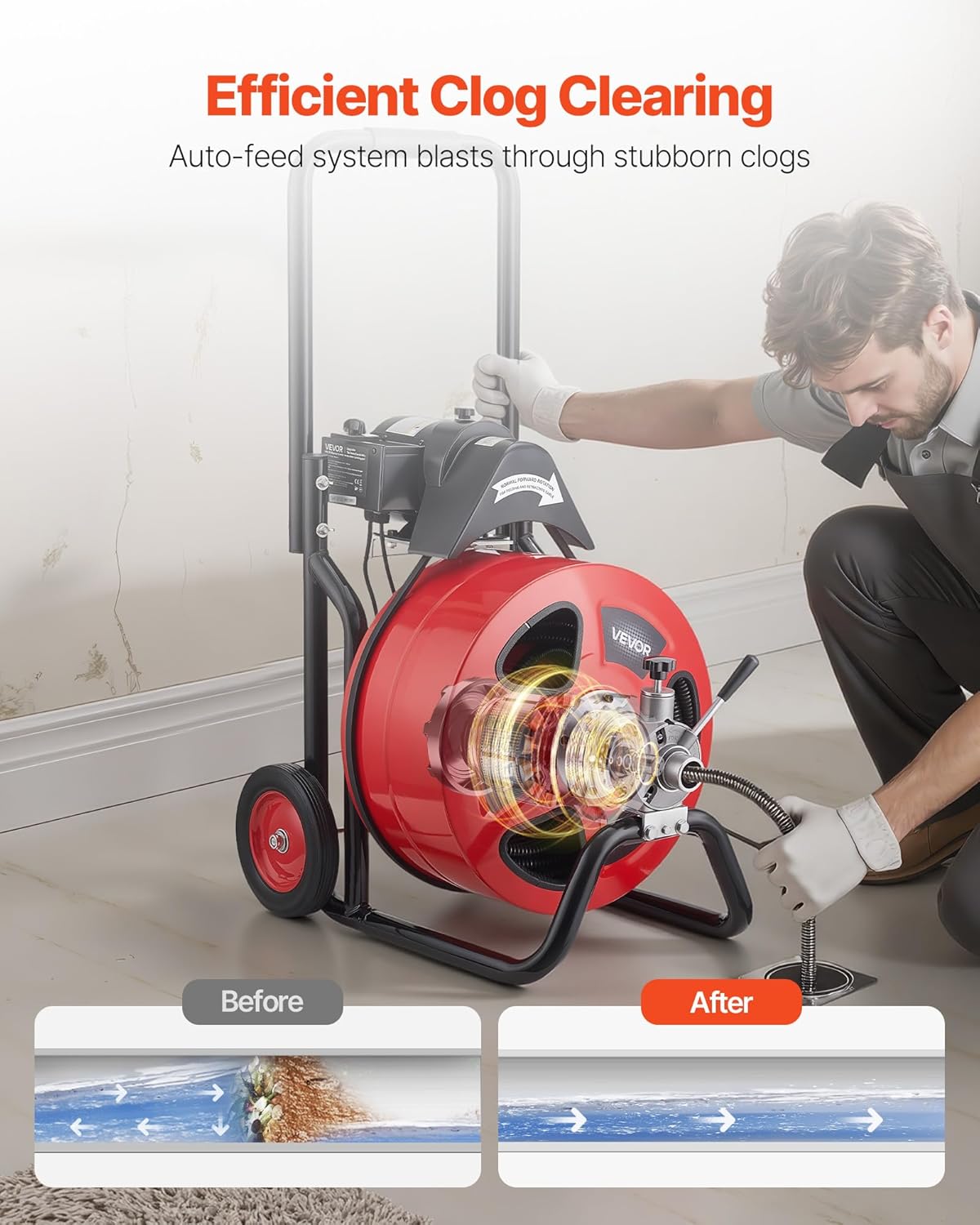 VEVOR drain cleaner machine worth it,should I buy VEVOR drain cleaner,VEVOR sewer snake pros cons,best drain cleaning machine,VEVOR 100 ft drain auger honest,VEVOR vs other drain cleaners unboxing and complete package contents