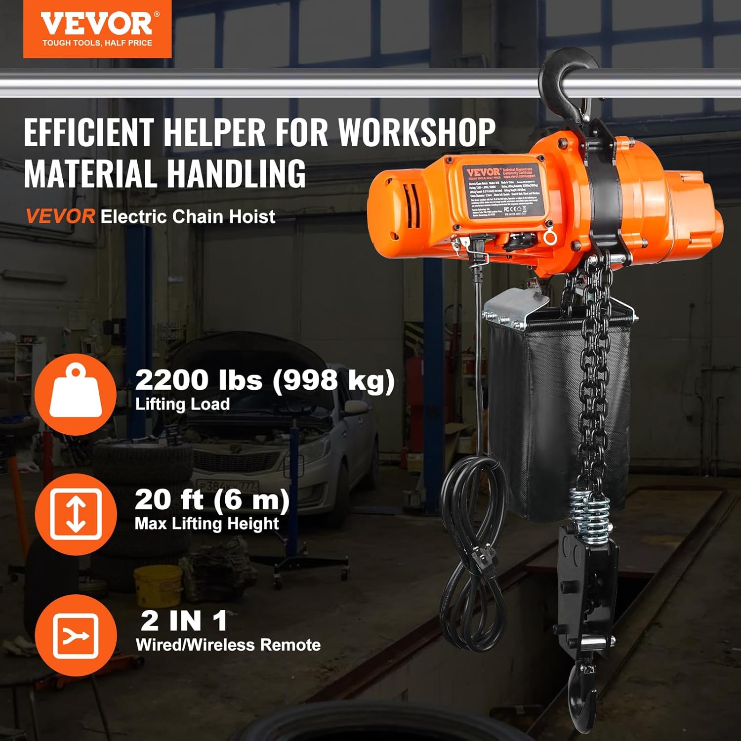 VEVOR electric chain hoist worth it,should I buy VEVOR electric chain hoist,VEVOR electric hoist pros cons,best electric chain hoist for garage,VEVOR hoist vs alternatives,2200 lb electric hoist worth buying unboxing and complete package contents