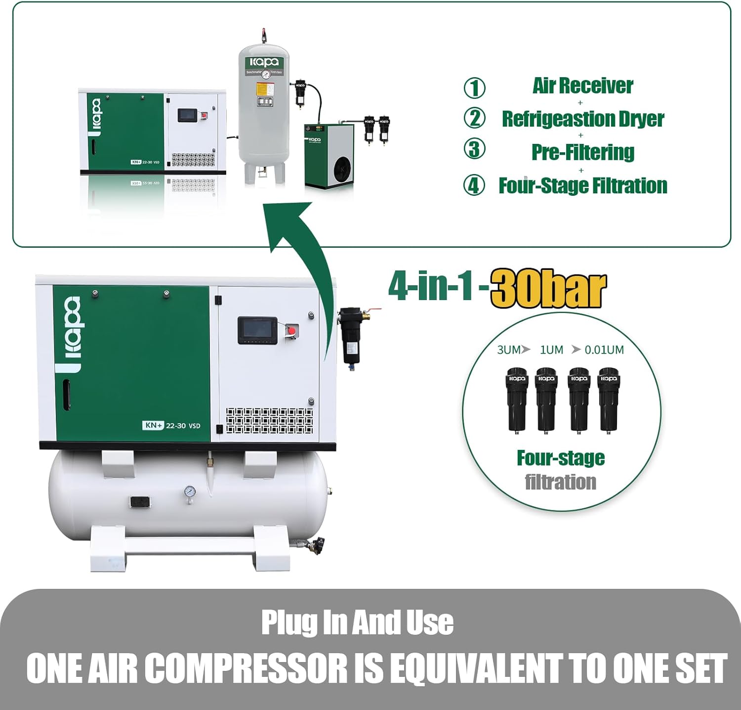 Step-by-step guide for best 30hp rotary screw air compressor,30hp air compressor worth buying,30hp vs 40hp air compressor,30hp screw compressor pros cons,should I buy a 30hp compressor,KAPA industrial compressor honest - complete tutorial