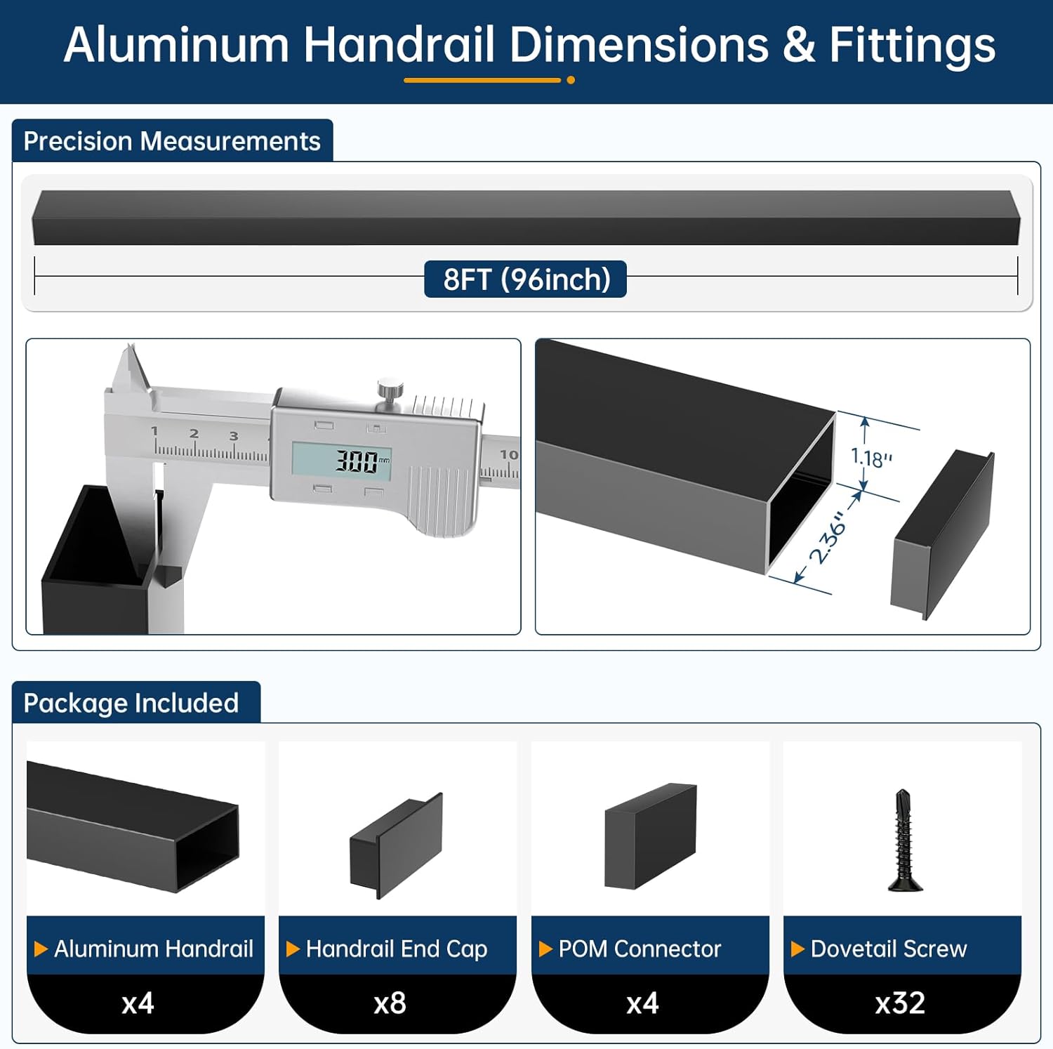 best aluminum cable railing handrail,aluminum handrail worth buying,best handrail for cable railing,black aluminum handrail pros cons,should I buy Gyykzz handrail,aluminum vs steel handrail unboxing and complete package contents