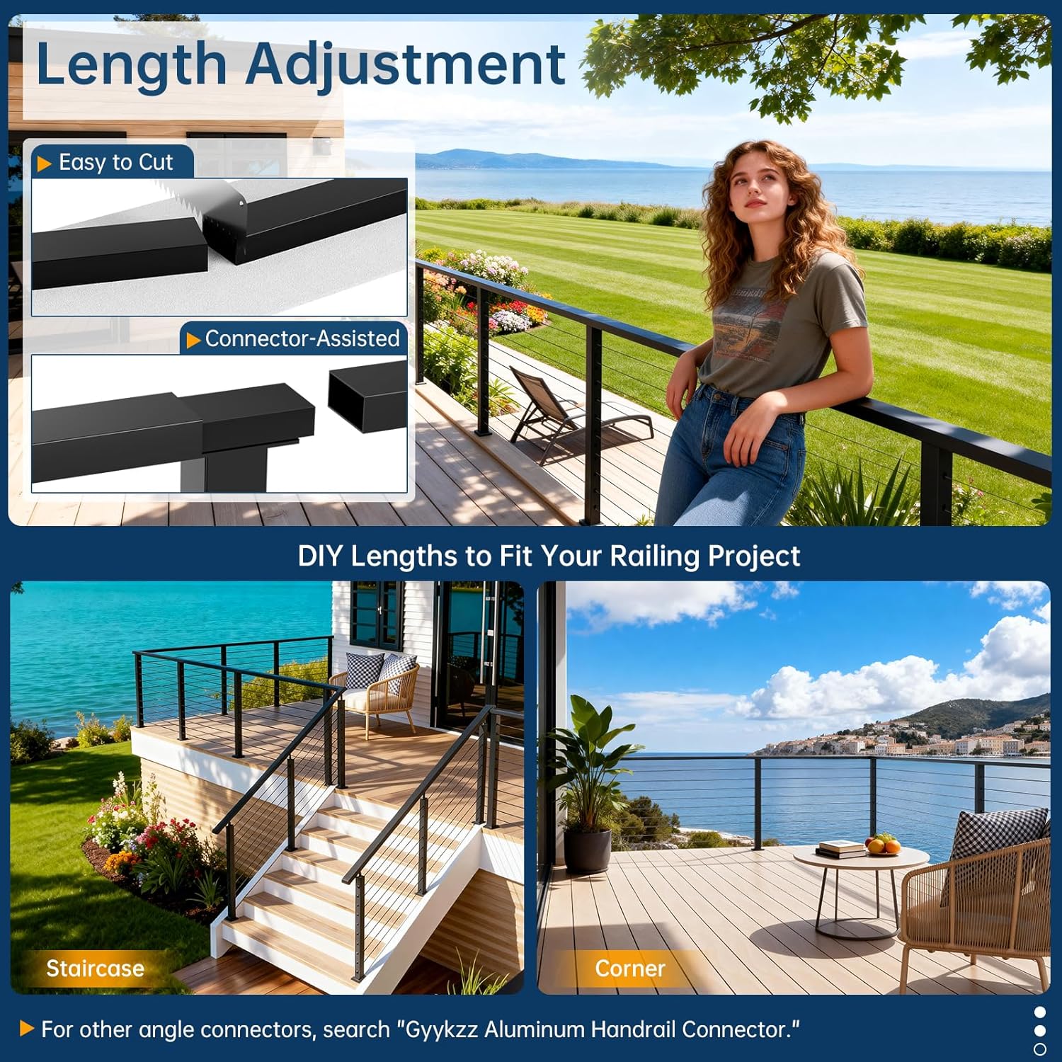 best aluminum cable railing handrail,aluminum handrail worth buying,best handrail for cable railing,black aluminum handrail pros cons,should I buy Gyykzz handrail,aluminum vs steel handrail performance testing and real-world results