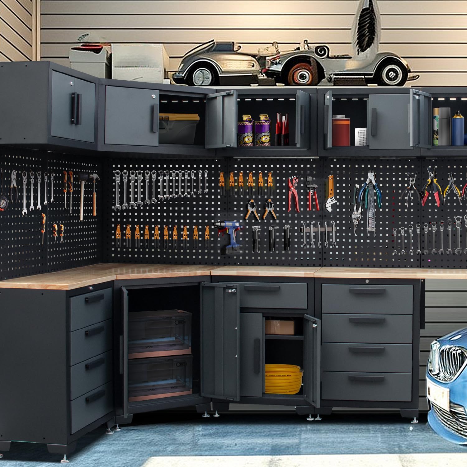 best corner garage storage cabinet,corner garage cabinet worth buying,HPDMC garage storage system pros cons,heavy duty workshop cabinet set,should I buy a corner garage cabinet,metal tool organization system comparison unboxing and complete package contents
