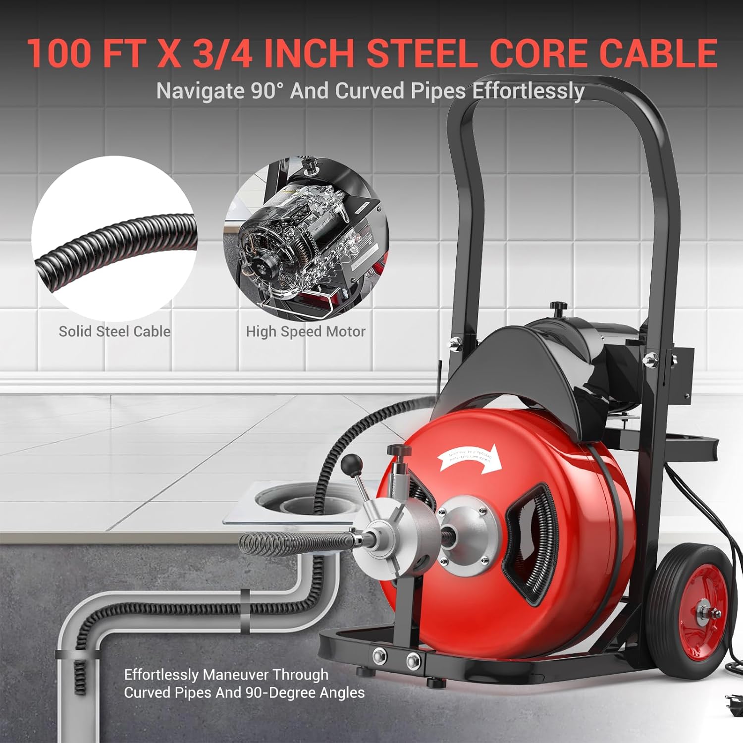 best electric drain cleaner machine,electric drain cleaner worth buying,Garvee drain snake pros cons,auto feed drain cleaner honest,heavy duty sewer snake vs alternatives,should I buy a 100ft drain auger performance testing and real-world results