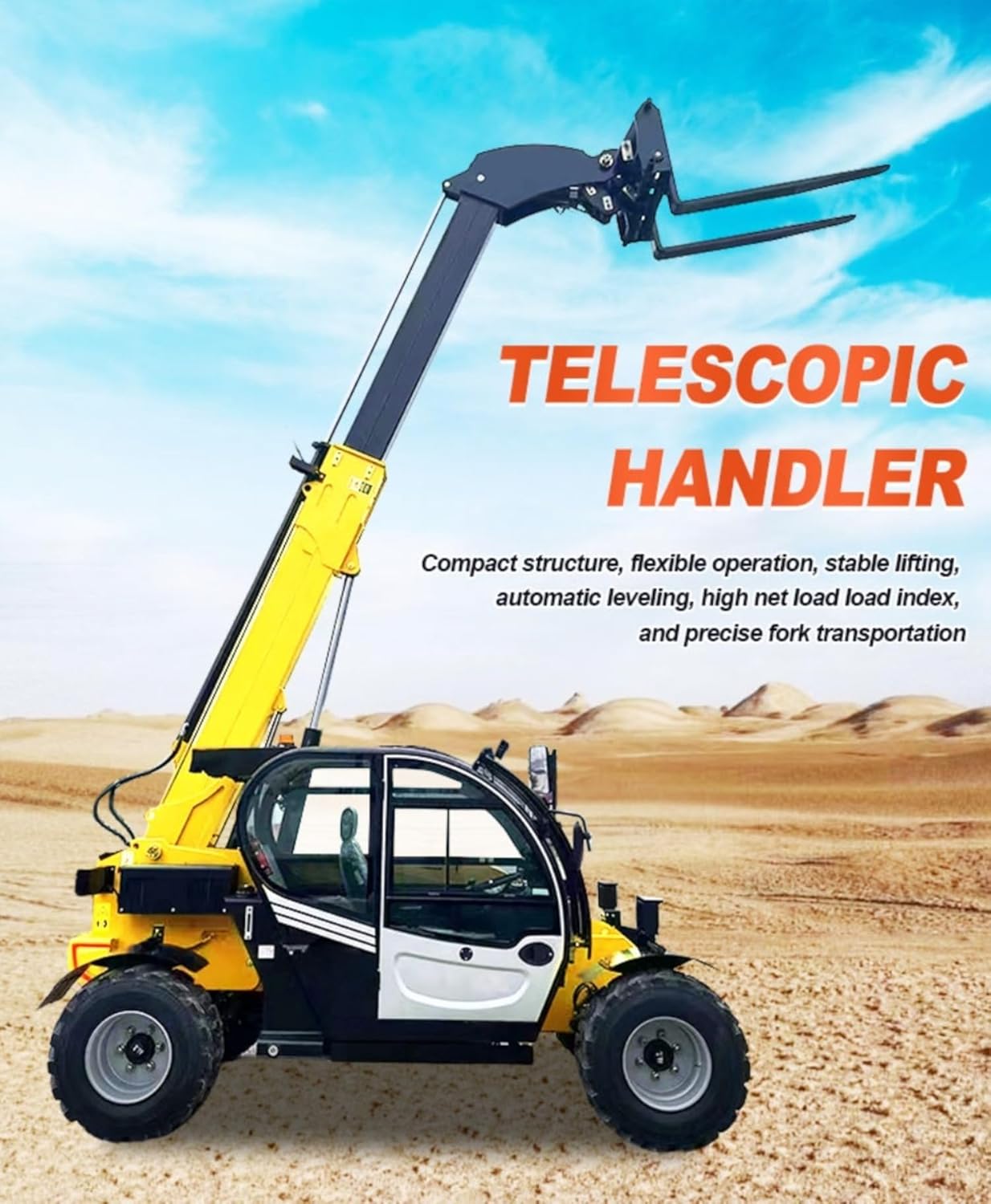 Unboxing the Extendable Reach Telescopic Handler package, showing the main unit and included instruction manual for the best telescopic handler for construction
